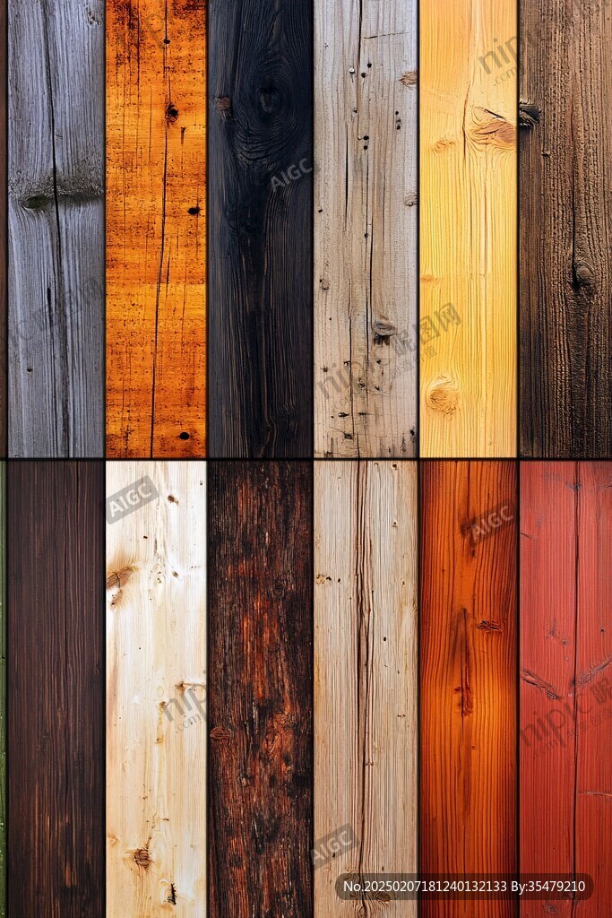 多种颜色木板木材