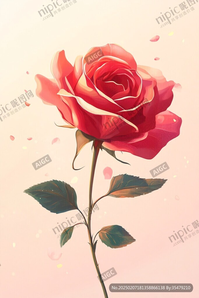 情人节玫瑰插画