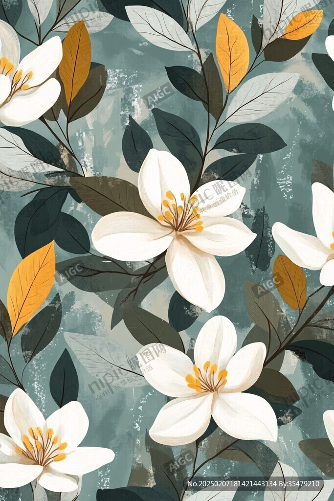 桐花插画包装