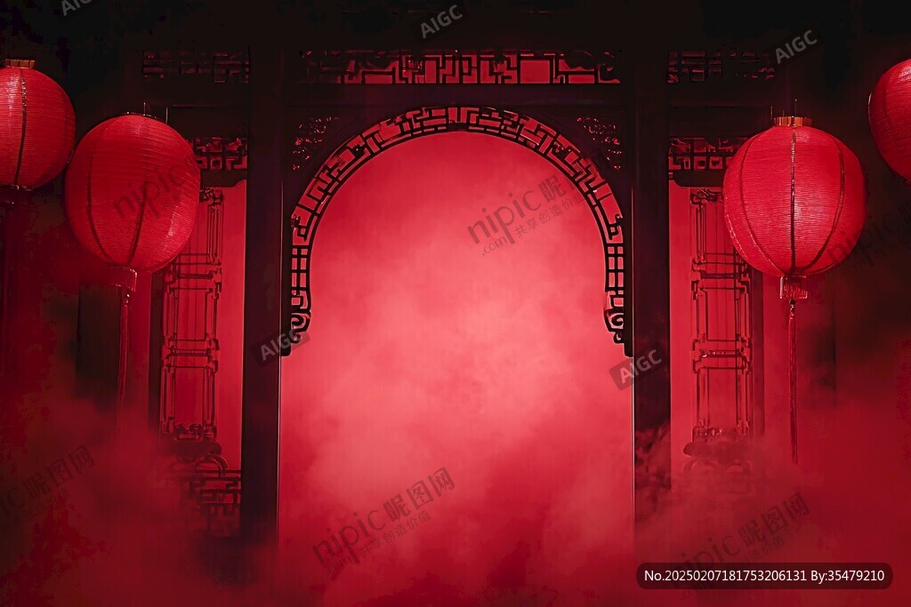 红灯笼拜堂仪式背景