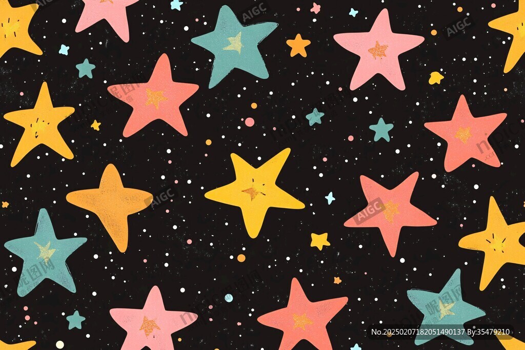 壁纸儿童卡通幻彩星星