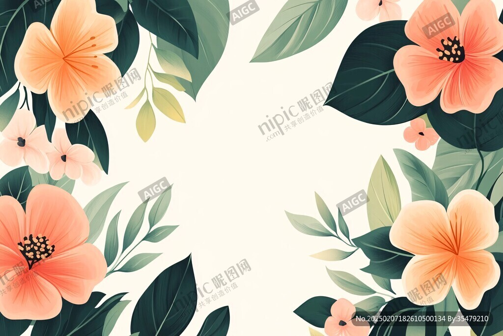 植物背景扁平插画