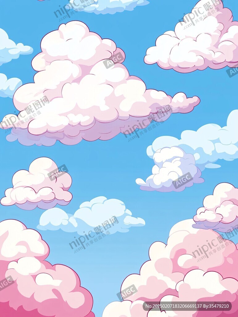 动画粉色云朵