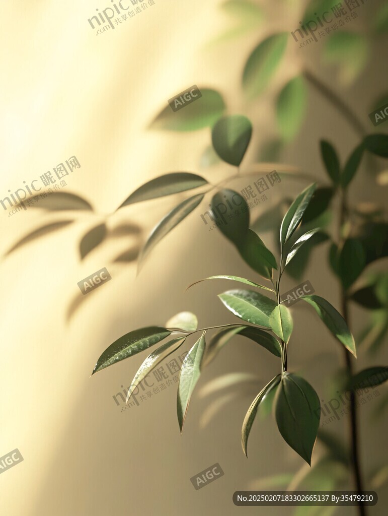 金色阳光绿色植物