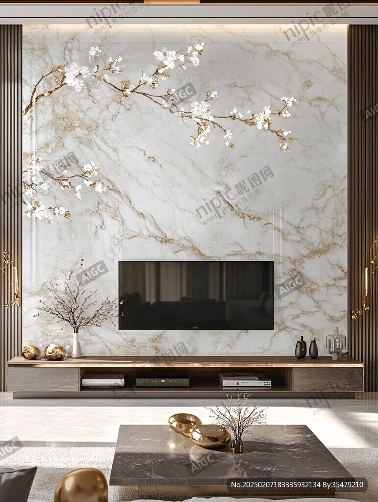 轻奢大理石背景墙