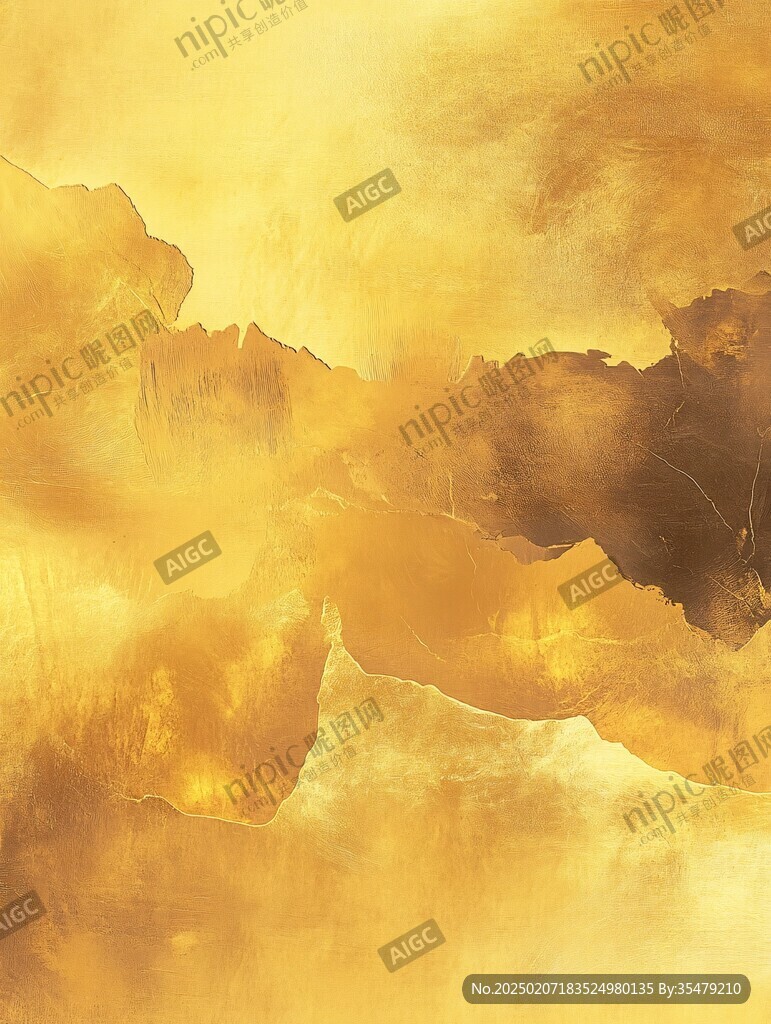 新中式烫金金箔山水