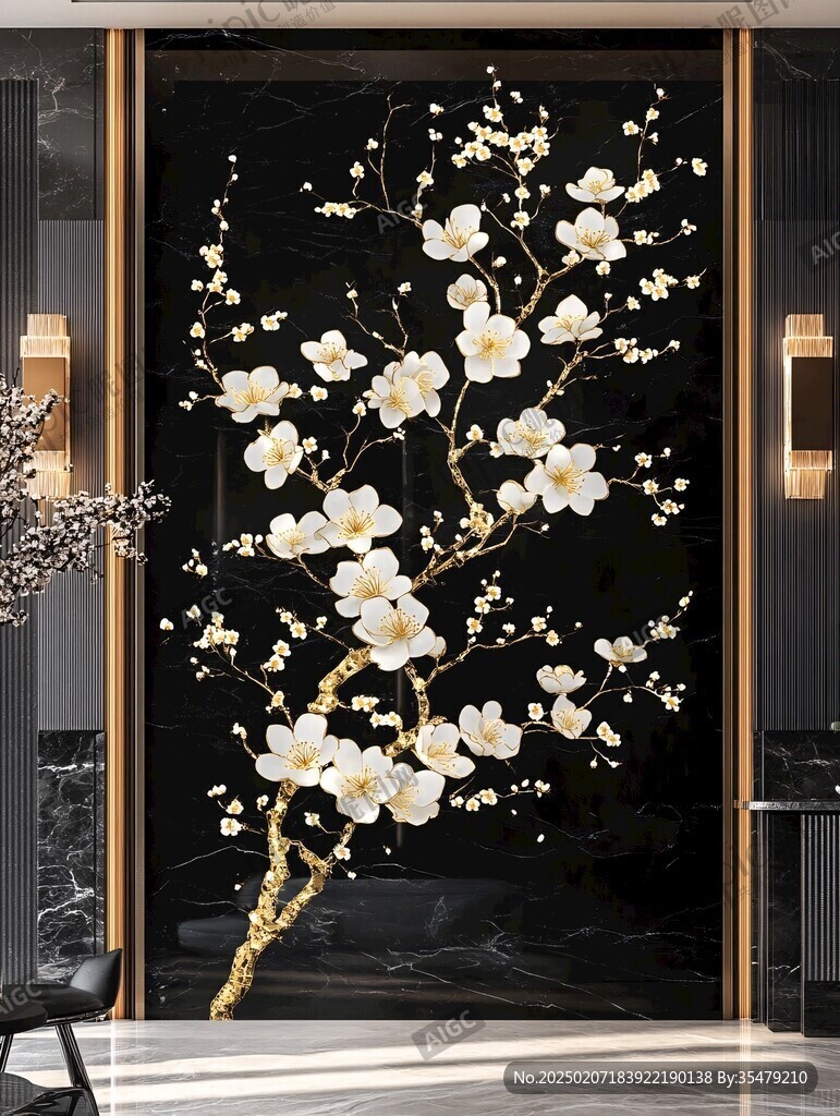 酒店梅花壁画挂画