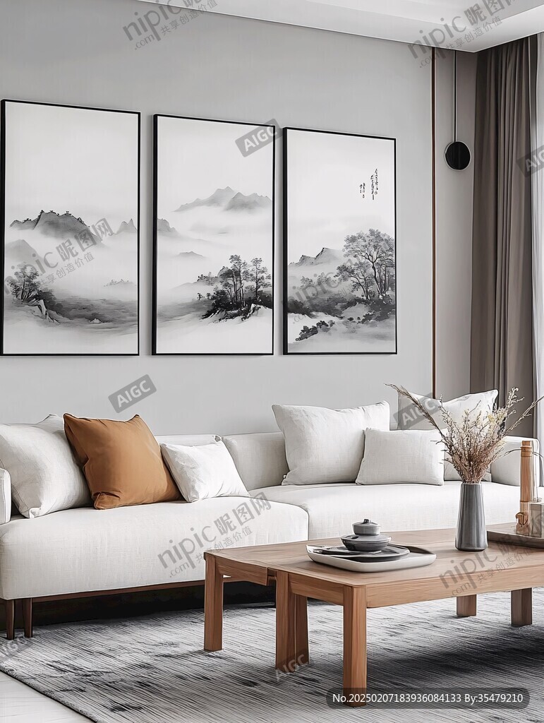 软装靠山画