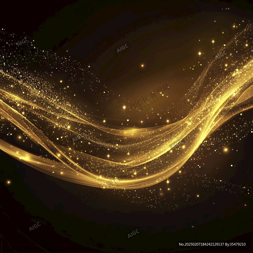 流光渐变金色炫酷飘带