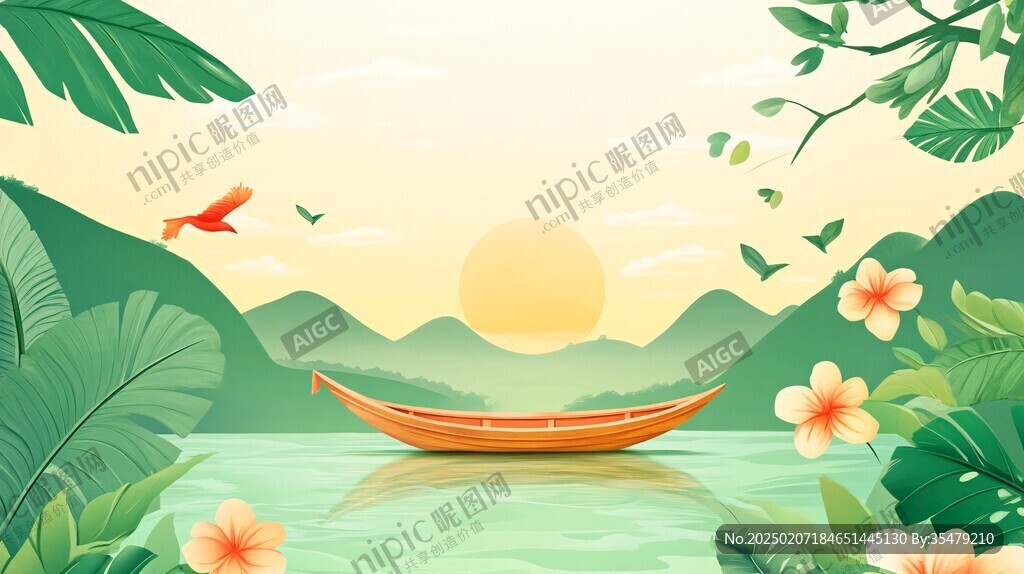 扁平风景插画