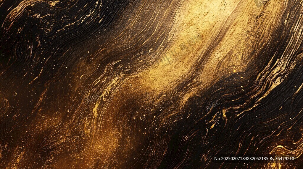金色抽象流体纹理背景