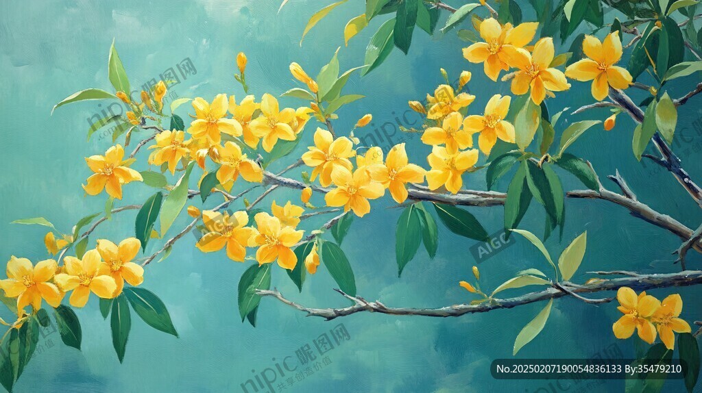 连翘插画