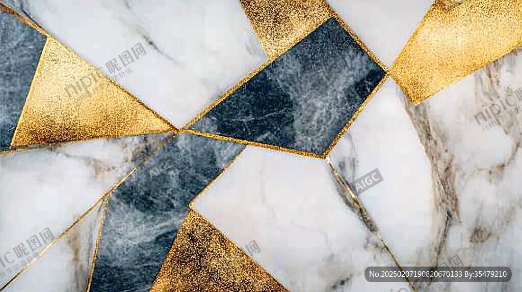 金色大理石对拼背景