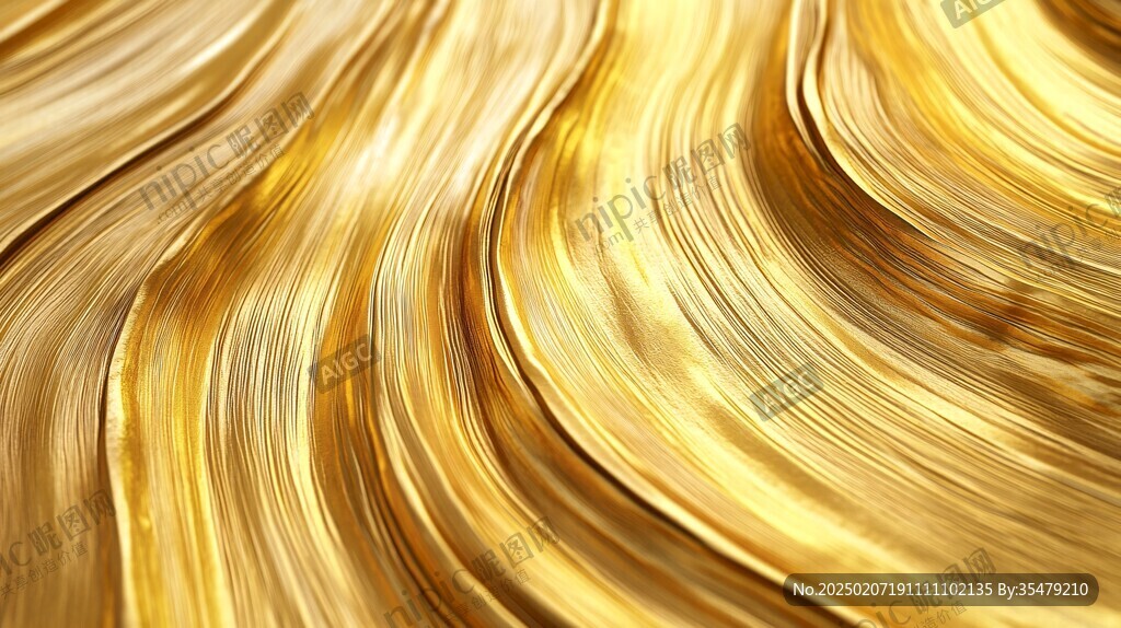 金色抽象流体纹理背景