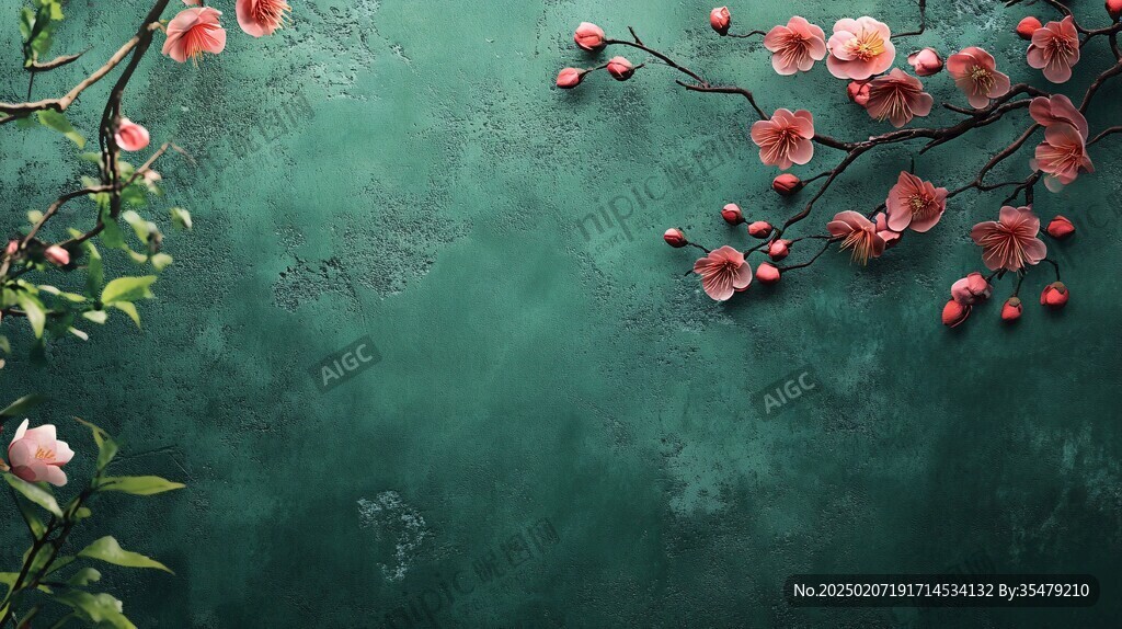新中式桃花背景