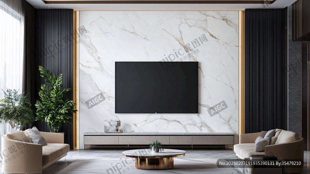 轻奢大理石背景墙