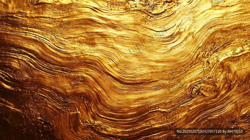 金色抽象流体纹理背景