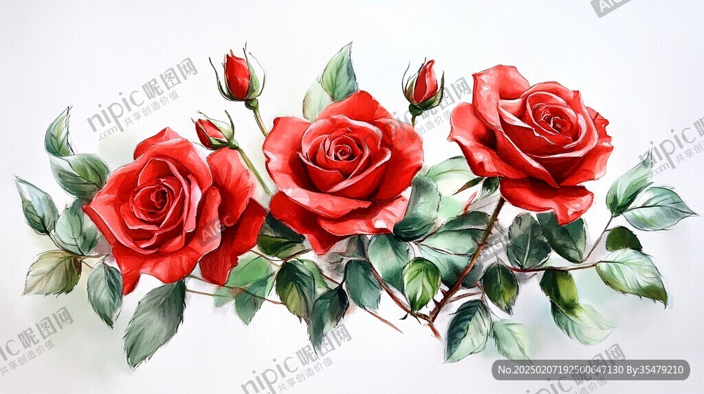 玫瑰花3d画