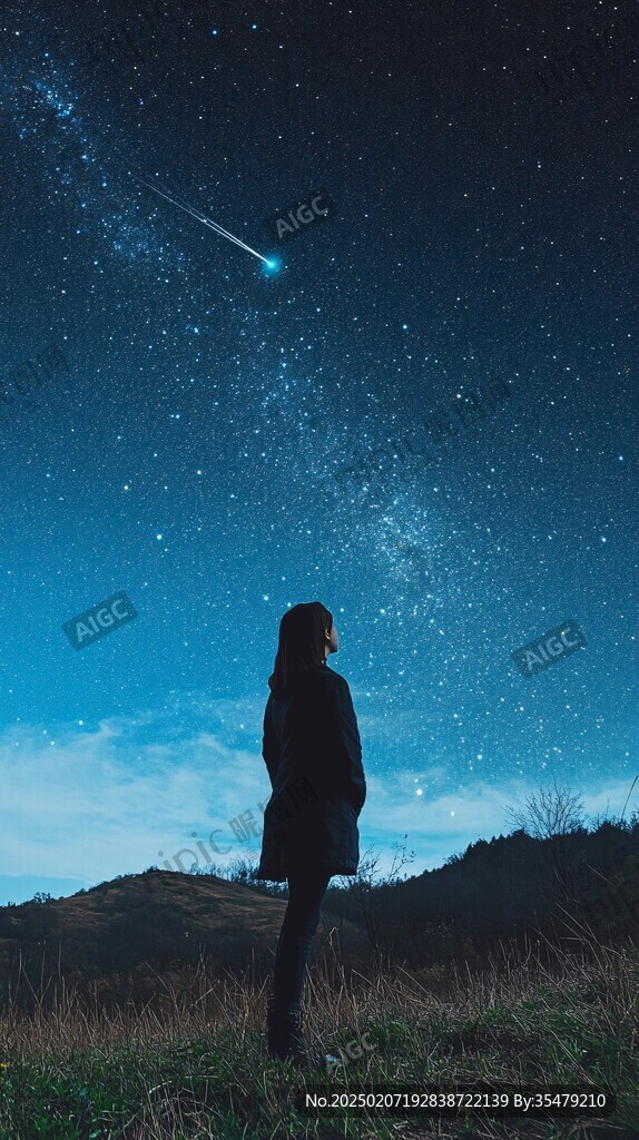 创意夜晚星点流星