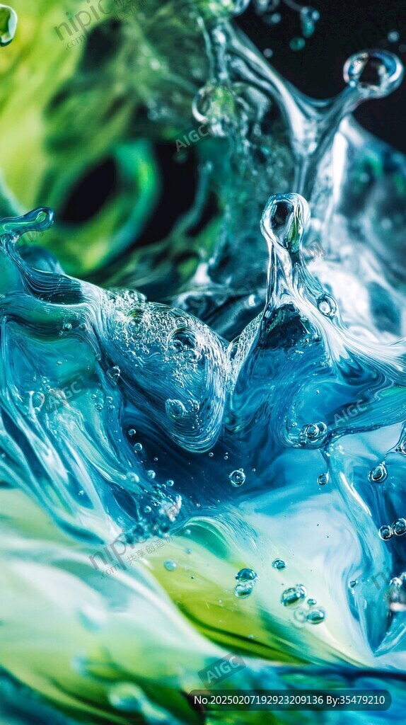 流动的彩色水波动感