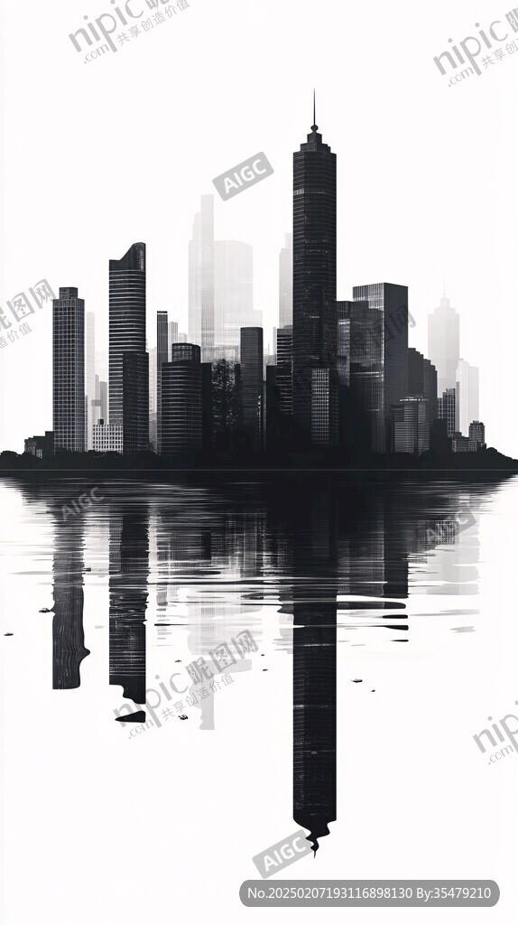城市剪影海报背景