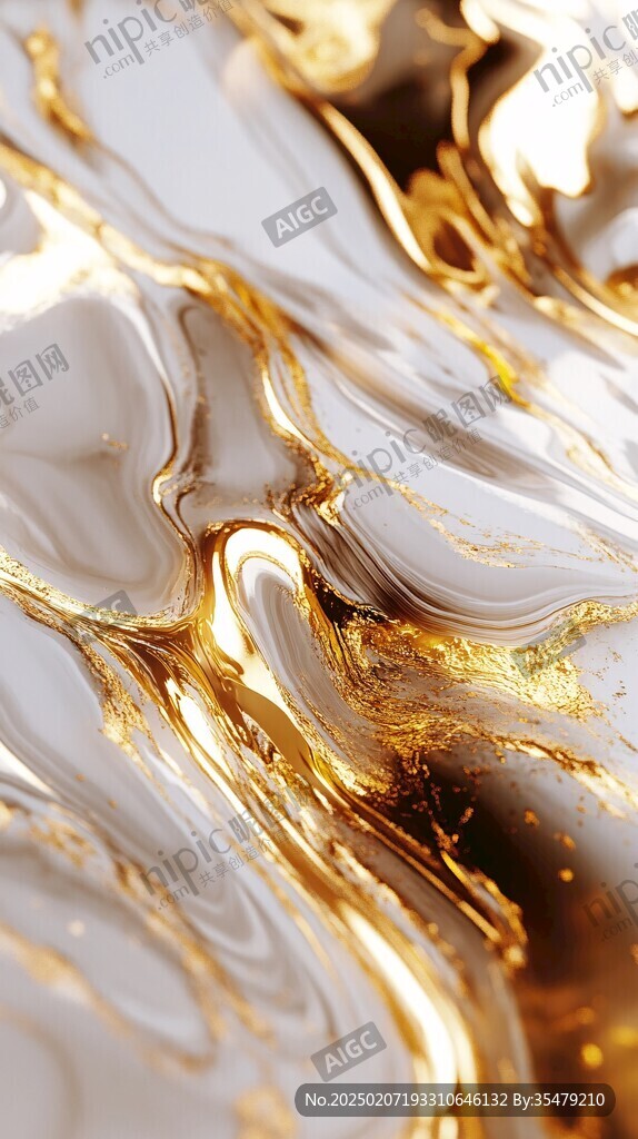 金色动感线条流体熔浆