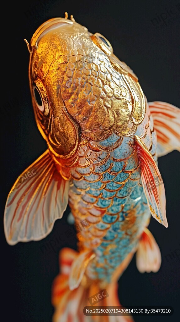 花丝金龙鱼摆件
