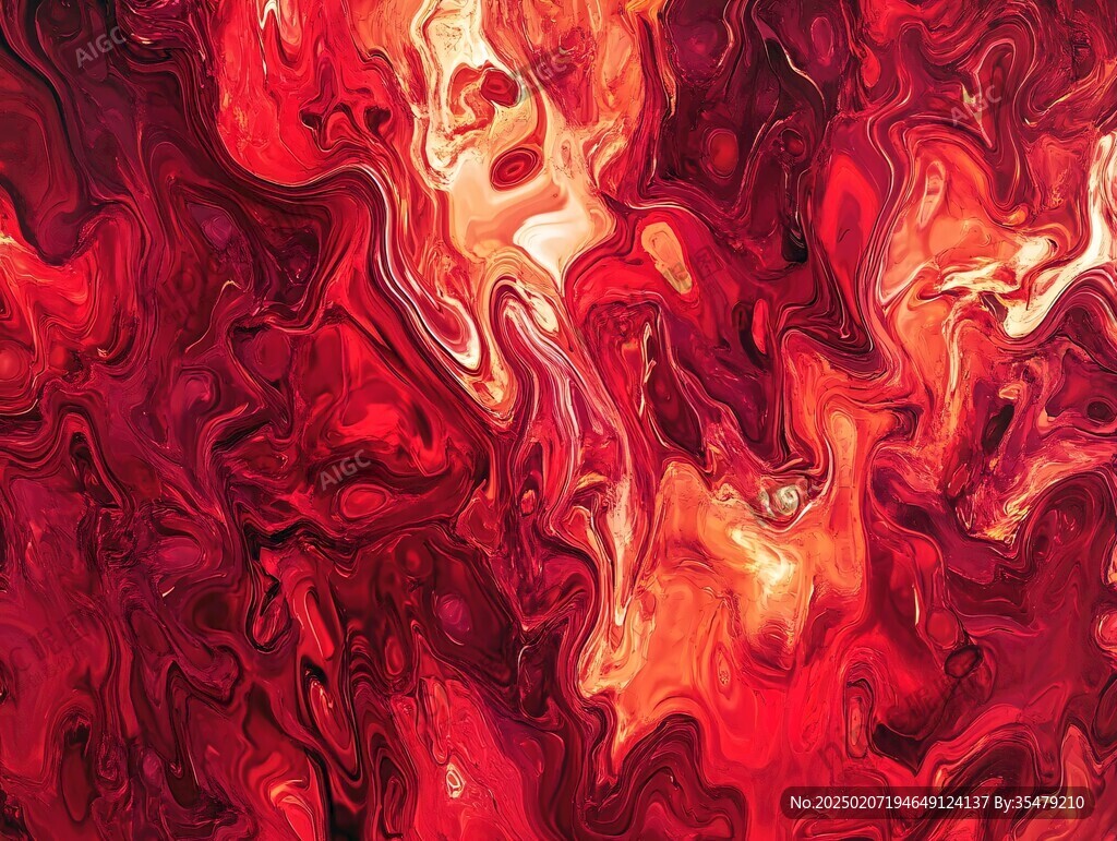 红色流体创意大理石纹