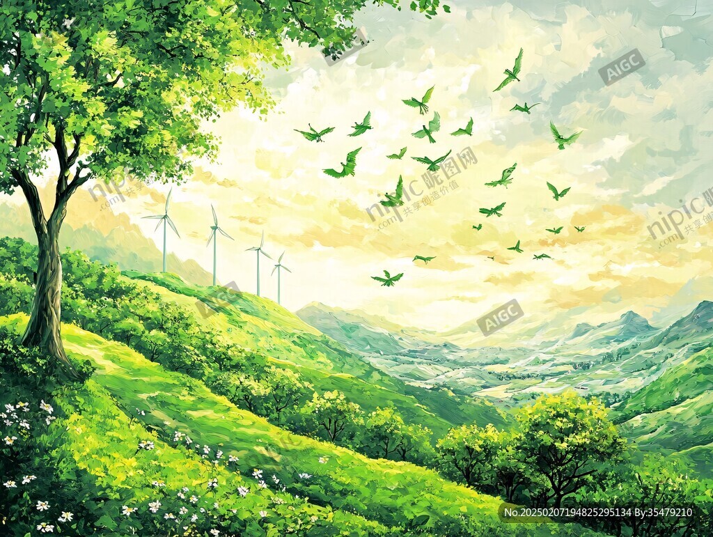 唯美风景插画
