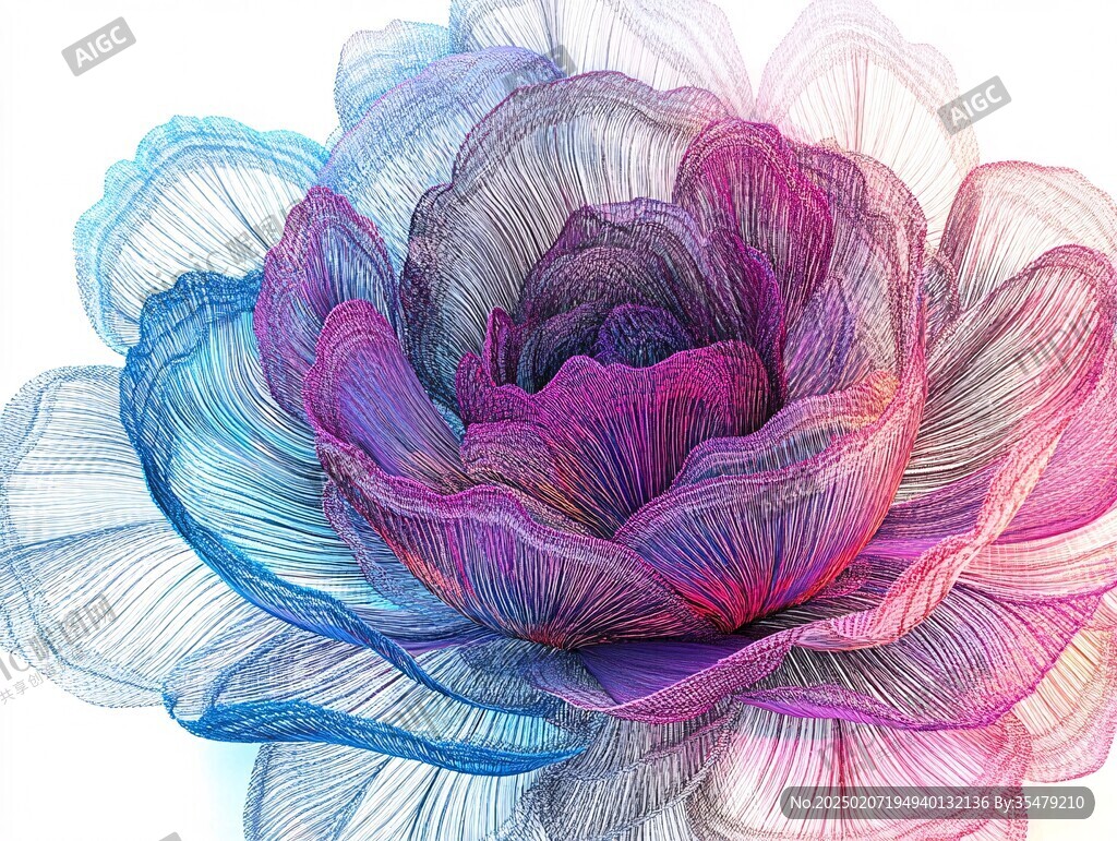 手绘数码花