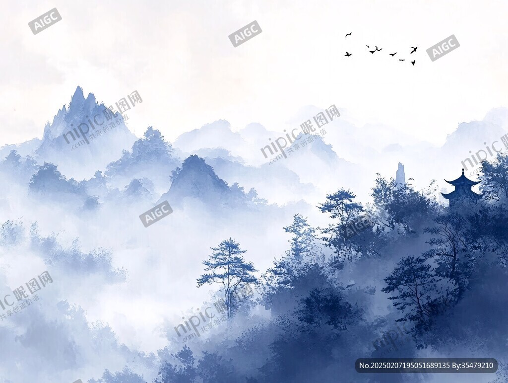 山水画合成图