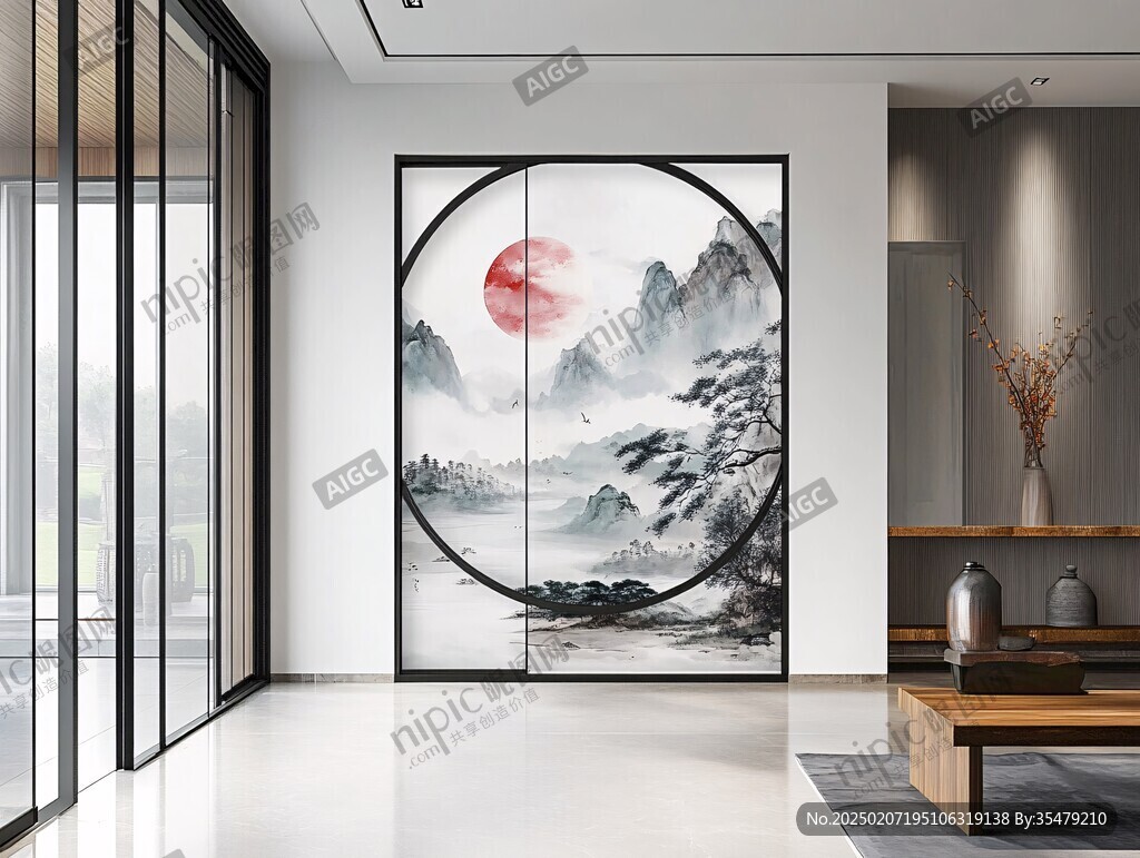 大厅装饰画屏风