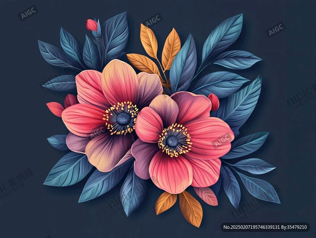 3d立体简约花
