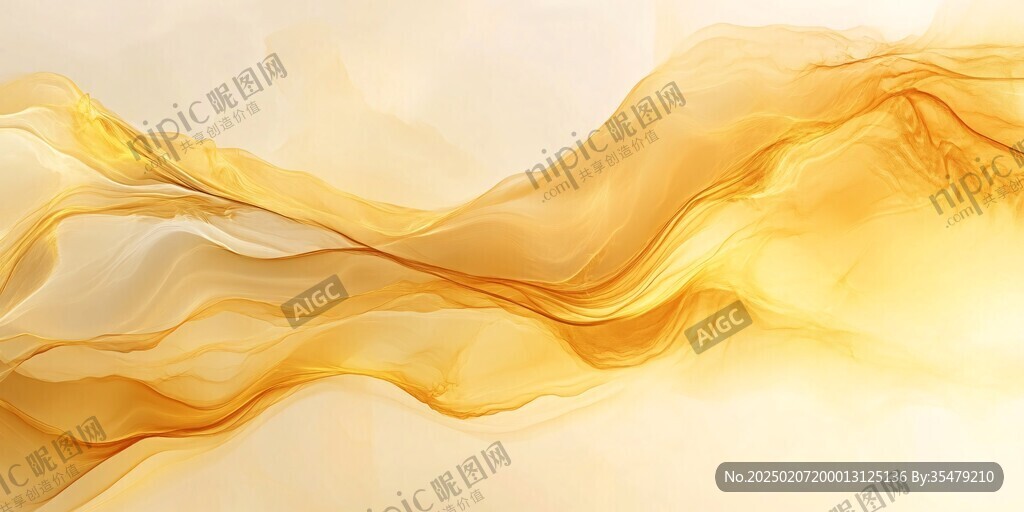 流光渐变金色炫酷飘带