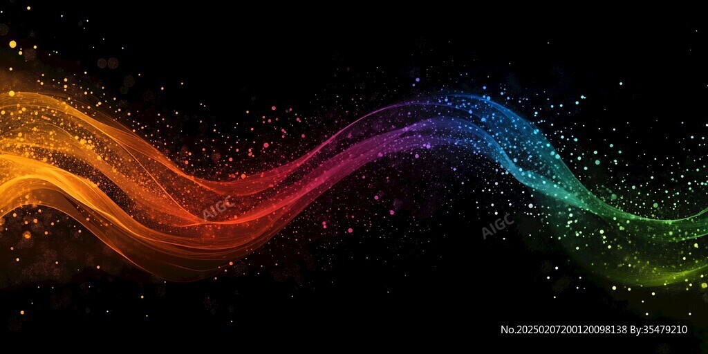 流光渐变彩色炫酷飘带