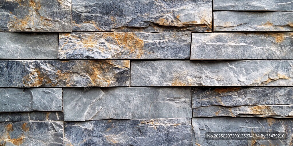 蓝色石头装饰墙