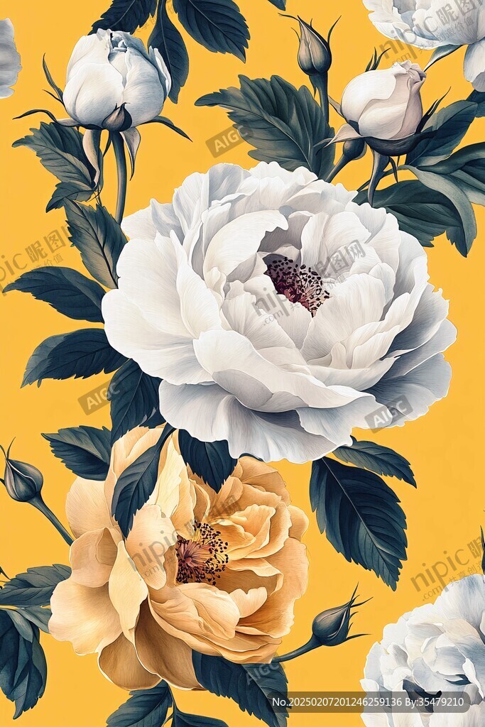 3d牡丹花卉