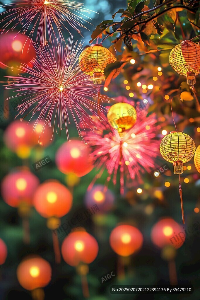菊花彩灯