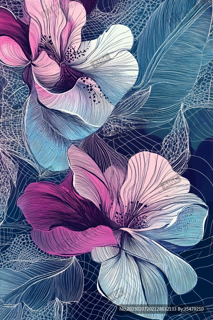 手绘创意百花壁纸