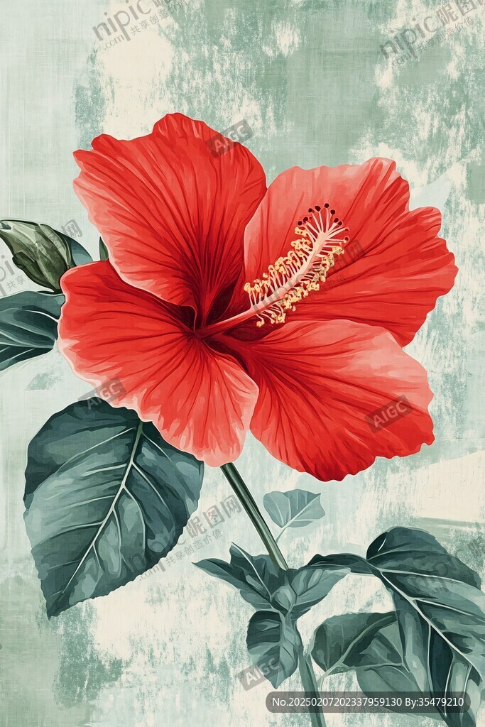 扶桑花装饰画
