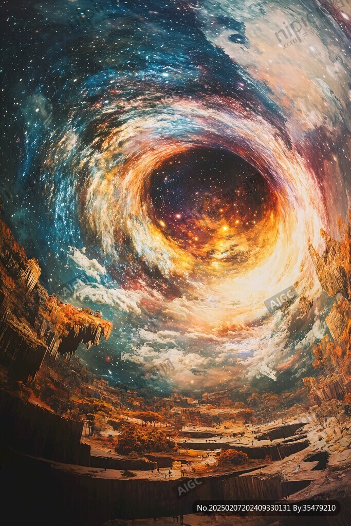 吊顶喷画宇宙漩涡