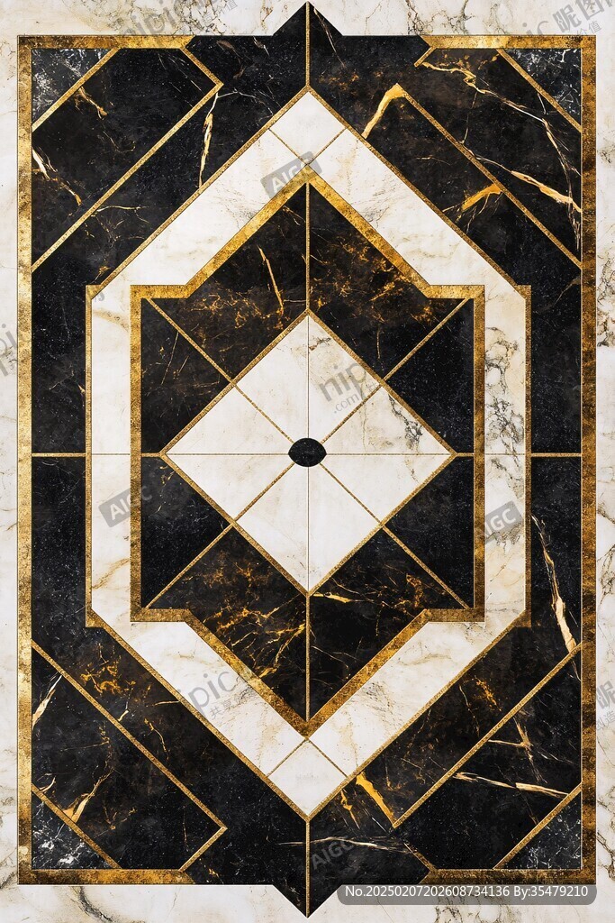 金色网格线条大理石纹