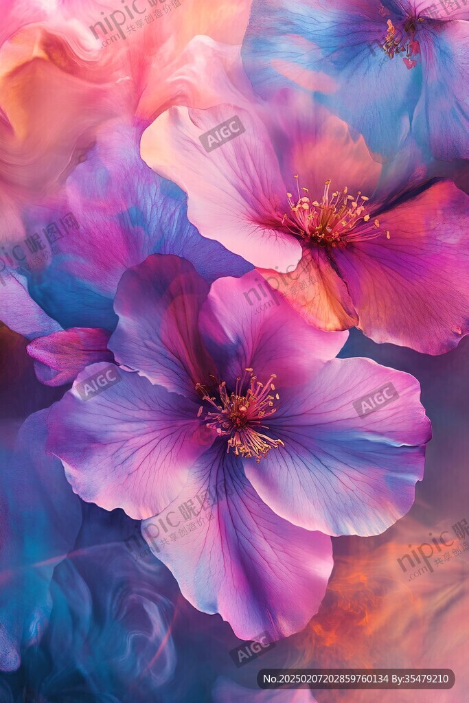 彩色绚丽梦幻唯美花朵