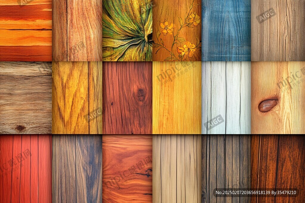 多种颜色木板木材