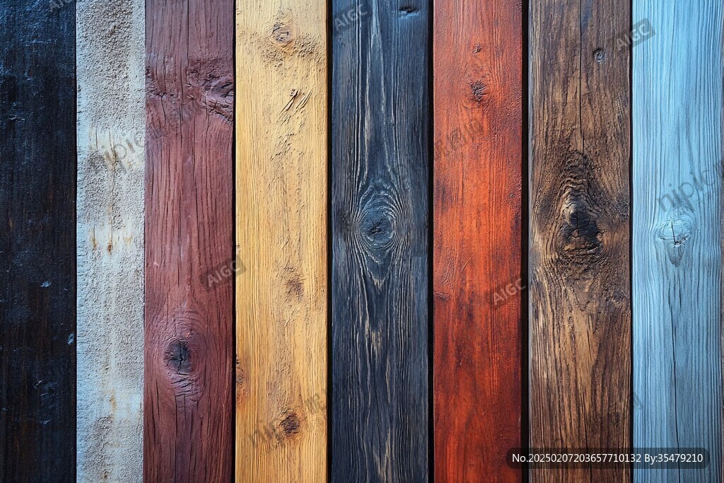 多种颜色木板木材