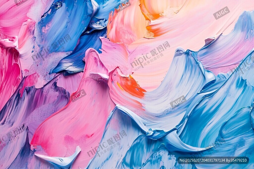 肌理彩色流体背景墙