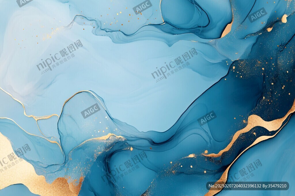 渐变抽象流体装饰画