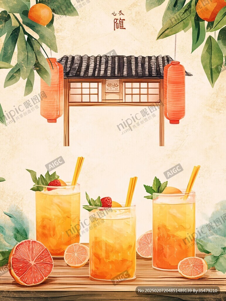 果饮插画