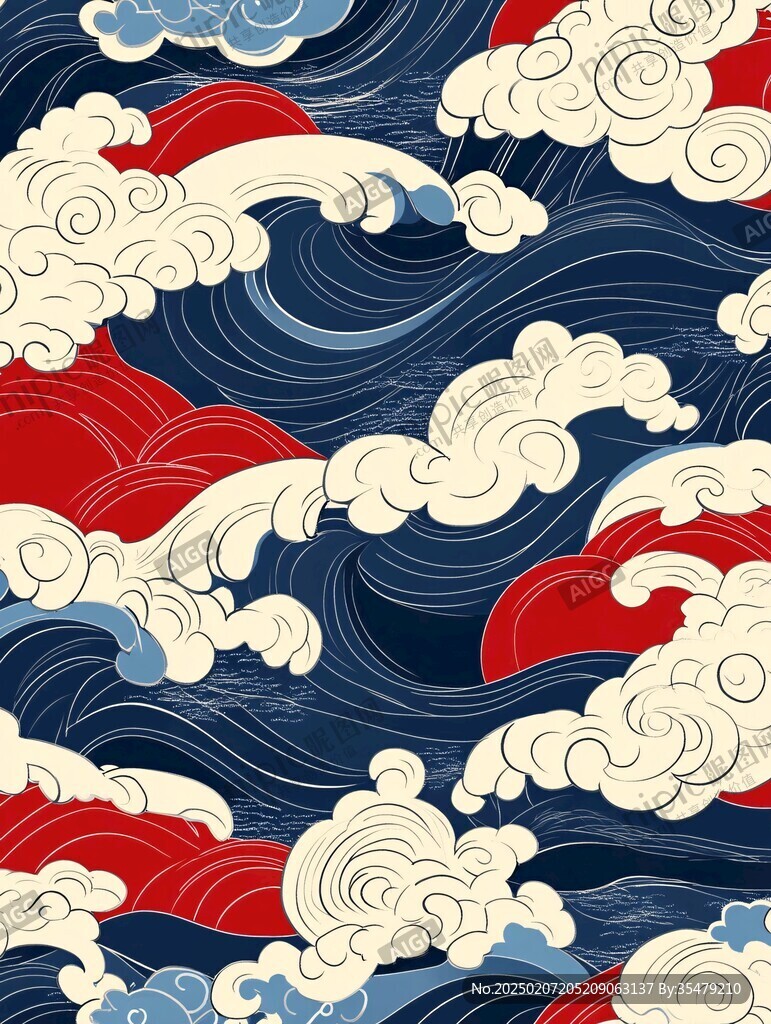 彩云海水纹
