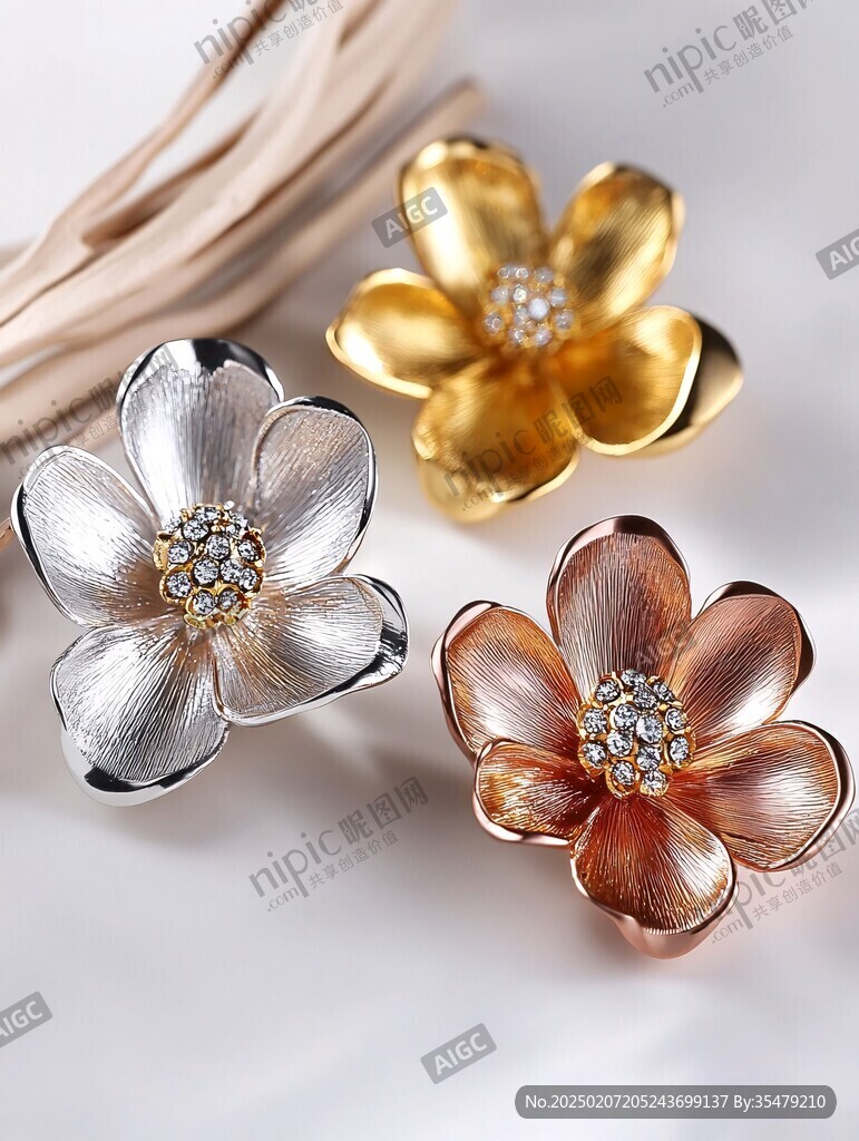 双花金耳环
